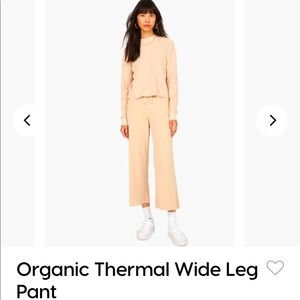 Mate the Label Organic Thermal Wide Leg Pant // Latte XS